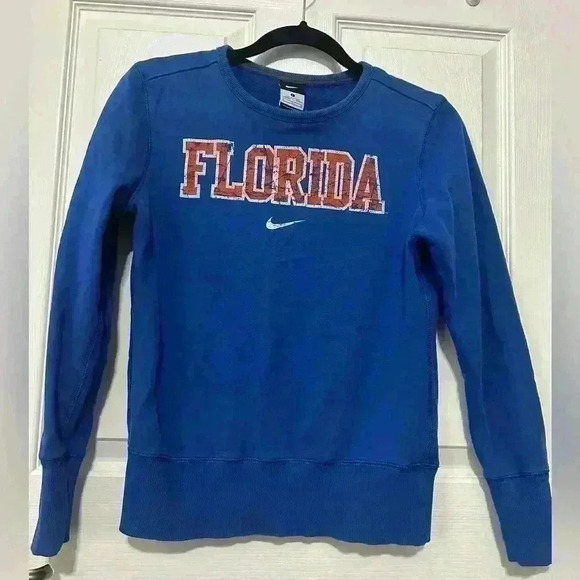 Nike Vintage Kids Florida‎ Gators Blue Sweatshirt UF NCAA size Large - Picture 1 of 6